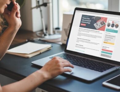 A buyer skimming through a sales page.