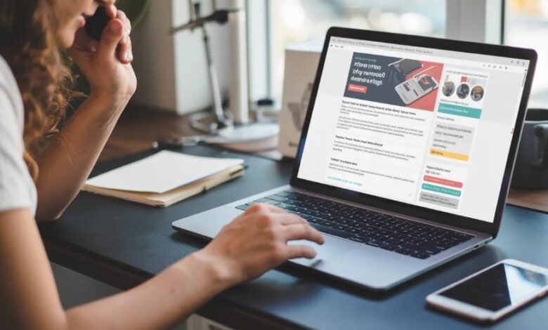 A buyer skimming through a sales page.
